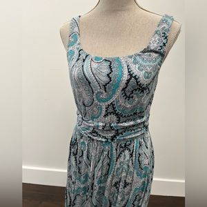INC Blue/Teal Paisley Maxi Dress